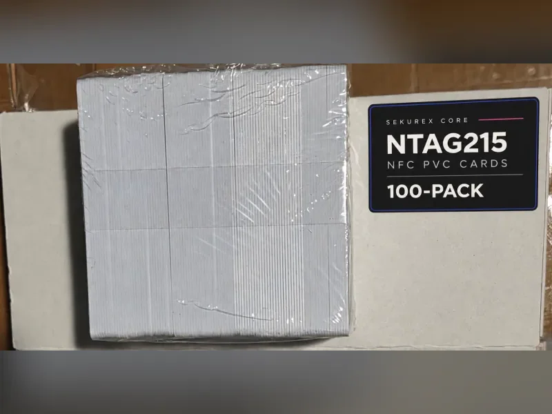 Sekurex Core NTAG215 NFC PVC cards, sealed 100-pack